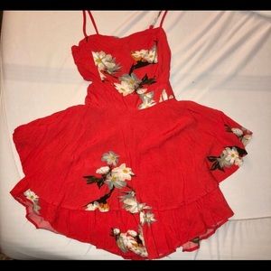 Beautiful Red Floral Romper - image 1